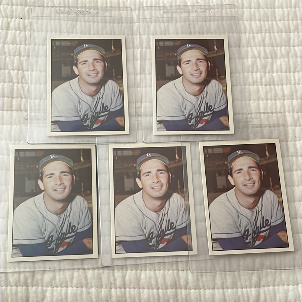 TCMA 1978 Sandy Koufax Baseball Cards, Set of 5